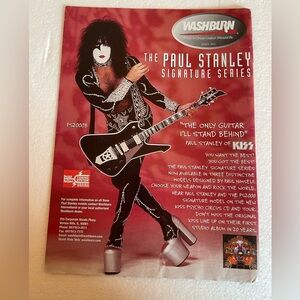 Washburn Paul Stanley Signature Guitar Ad pinup